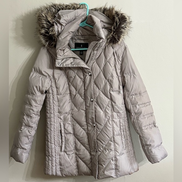 Jackets & Blazers - London Fog Down Jacket-Gray—Petite Large